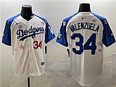 Men's Los Angeles Dodgers #34 Fernando Valenzuela White Royal 2025 Tokyo Series Limited Stitched Jersey,baseball caps,new era cap wholesale,wholesale hats